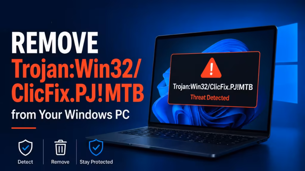 how to remove Trojan:Win32/ClicFix.PJ!MTB