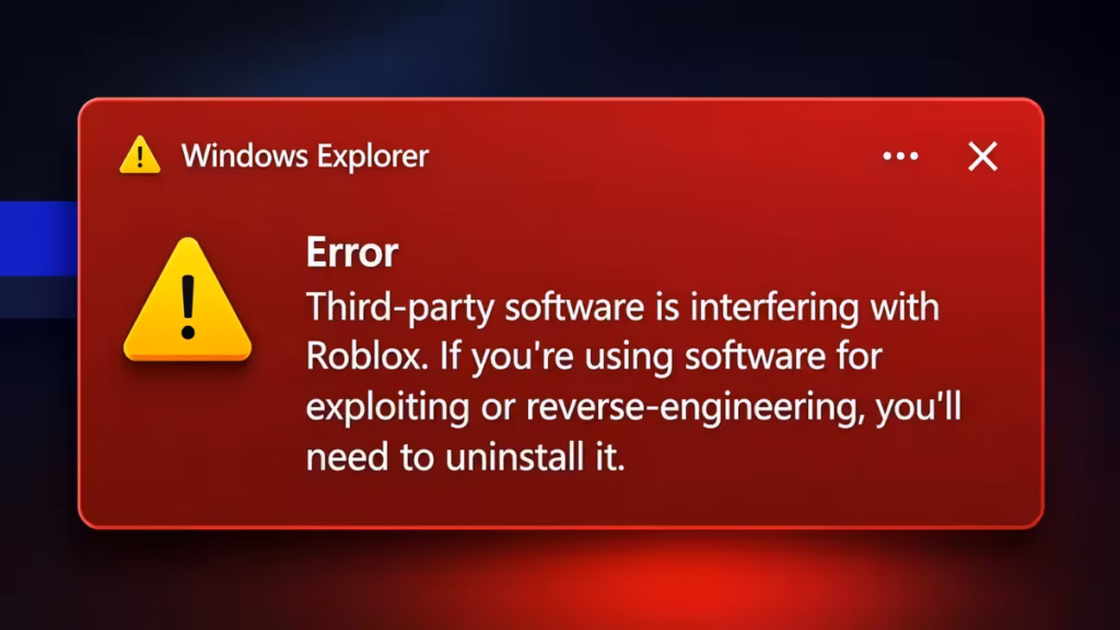 third-party software is interfering with Roblox