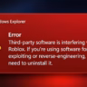 third-party software is interfering with Roblox