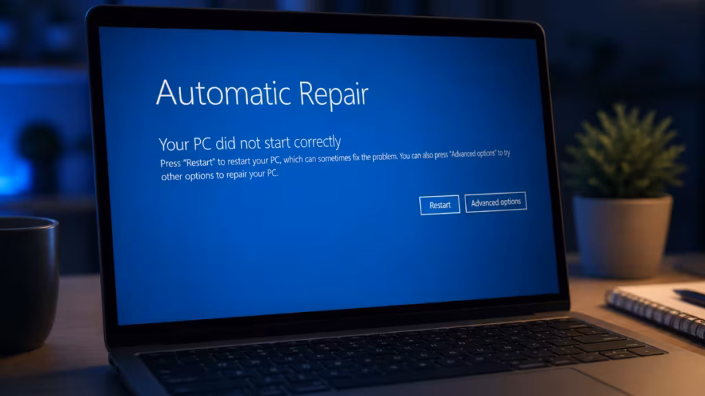your PC did not start correctly Windows 11