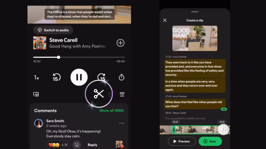 Spotify Podcast Clips: How to Save and Share Podcast Moments