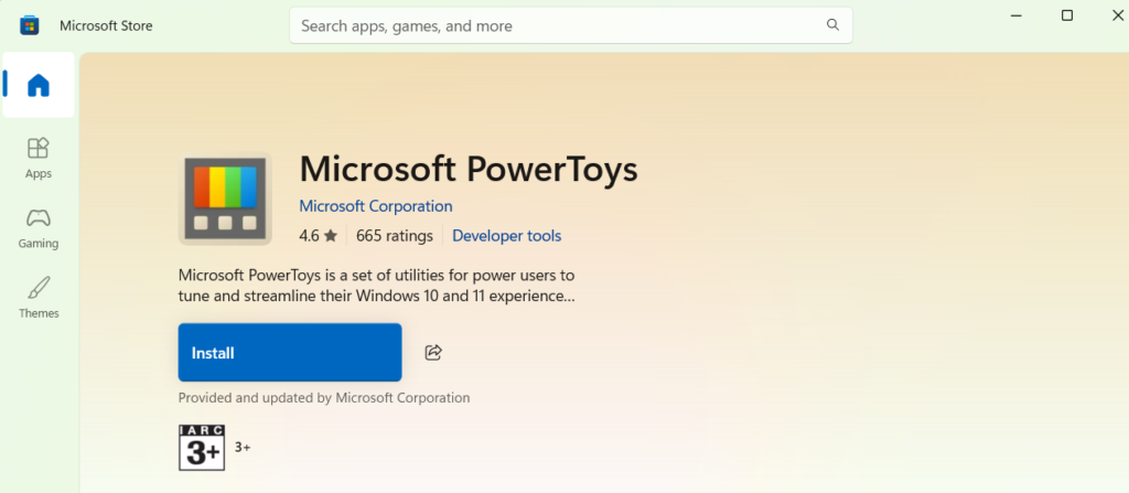 Install Microsoft PowerToys on Windows 11