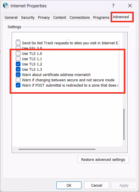 Enable TLS