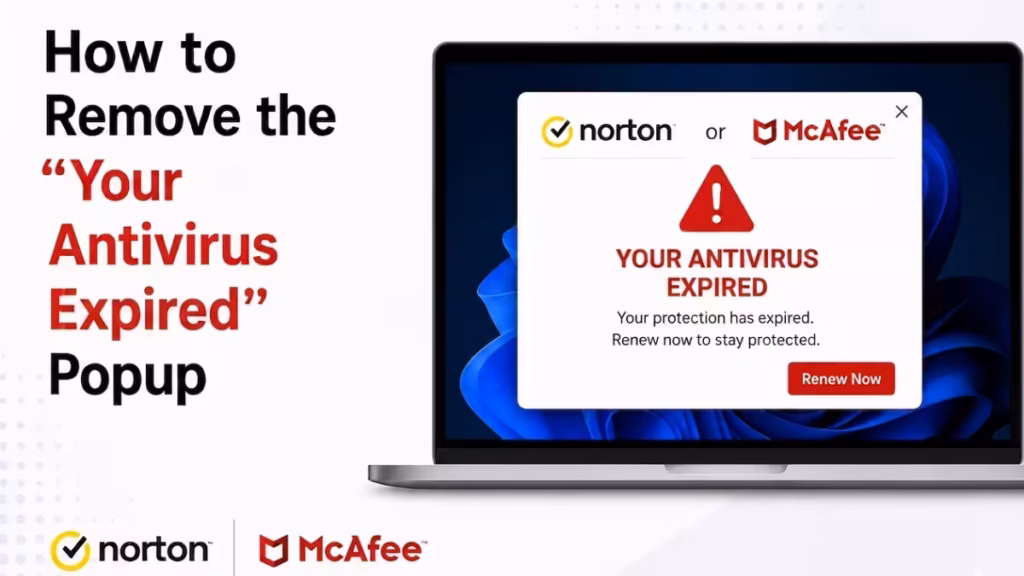 how to remove norton mcafee antivirus expired popup