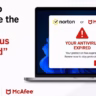 how to remove norton mcafee antivirus expired popup