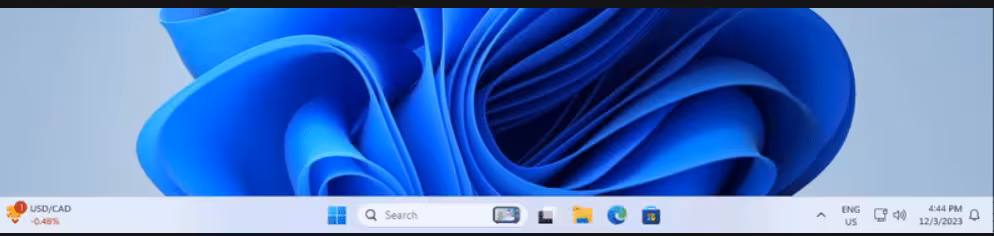 Click on Empty Space Taskbar