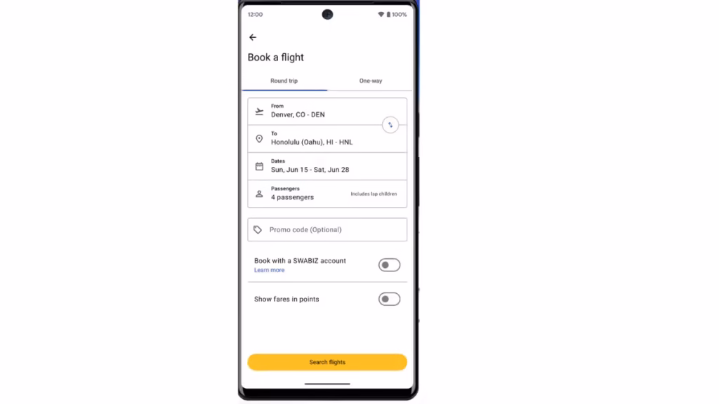 How to Book a Flight on the Southwest Airlines App