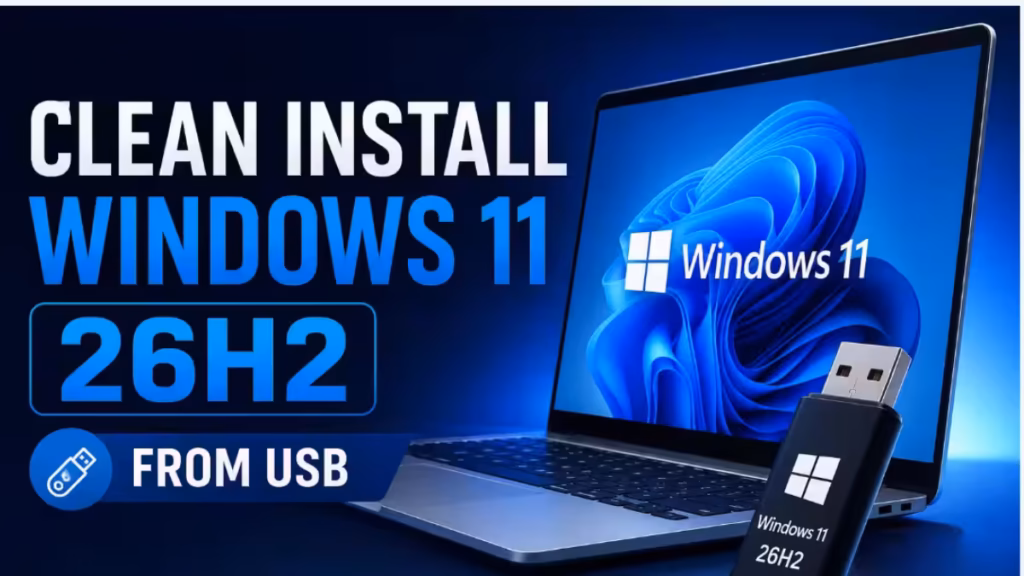 clean install Windows 11 26H2