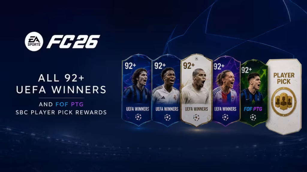 FC 26 92+ UEFA Winners PTG SBC Player Pick Rewards