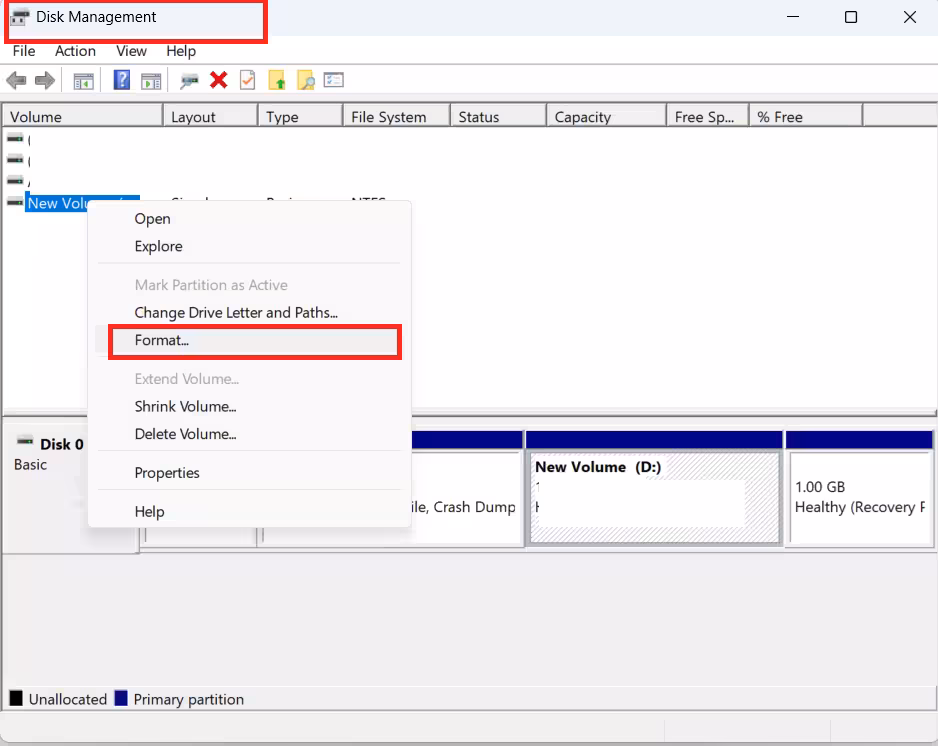 Format an Existing Partition