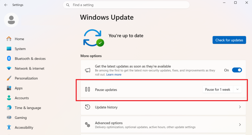 Pause Windows Updates with a Calendar