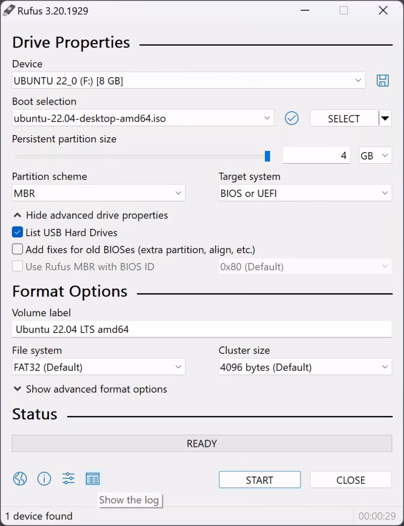 Create a Bootable USB with Rufus