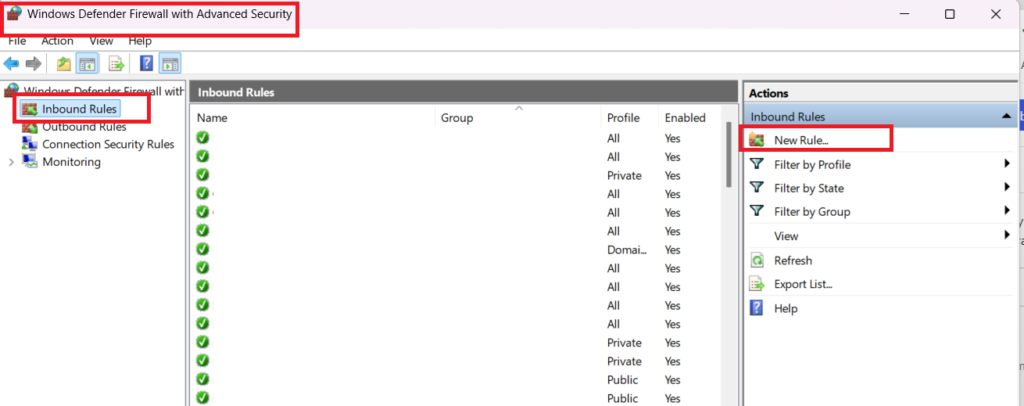 Windows Defender Firewall with Advanced Security
