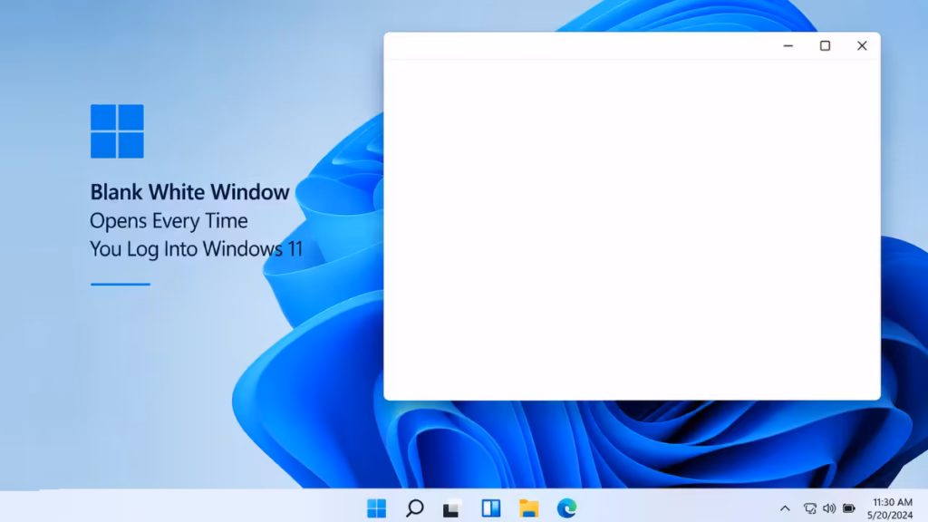 blank white window Windows 11 login