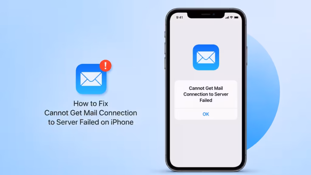 cannot get mail connection to server failed iphone