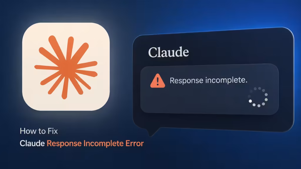 claude response incomplete error