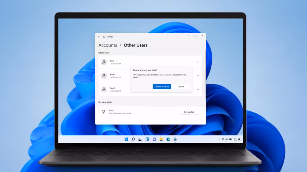 delete user account windows 11