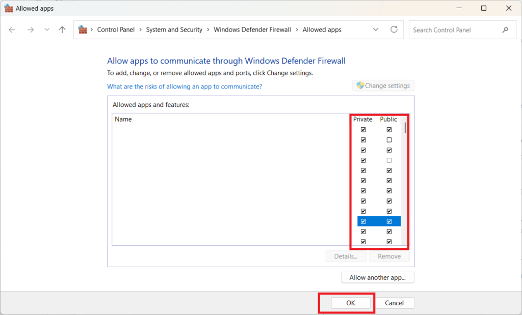Allow an App Using Windows Security