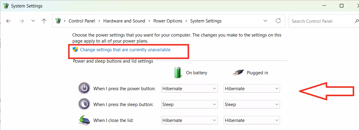 Set Hibernate to Trigger on Power Button or Lid Close on Windows 11
