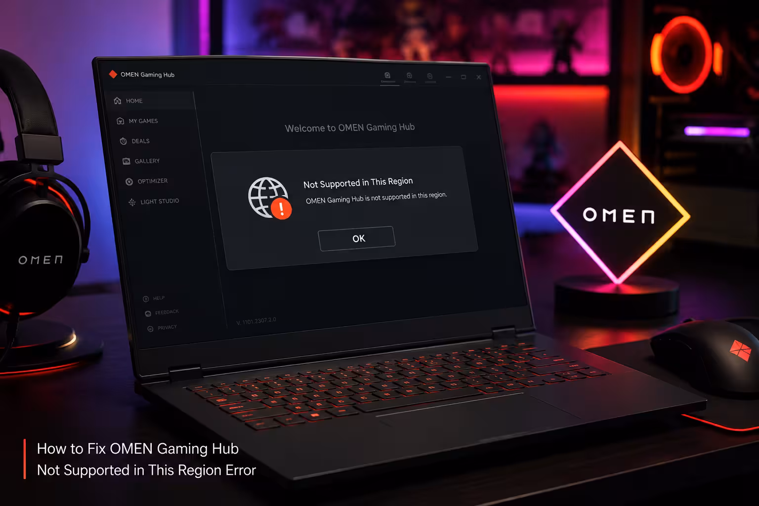 omen gaming hub not supported in this region