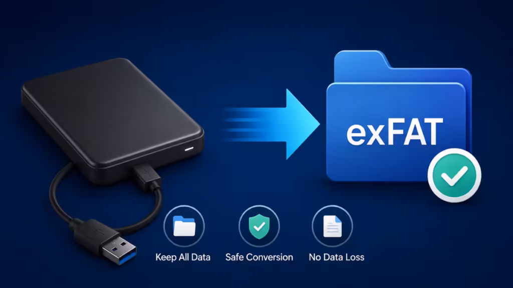 How to Convert External Hard Drive to exFAT Without Losing Data