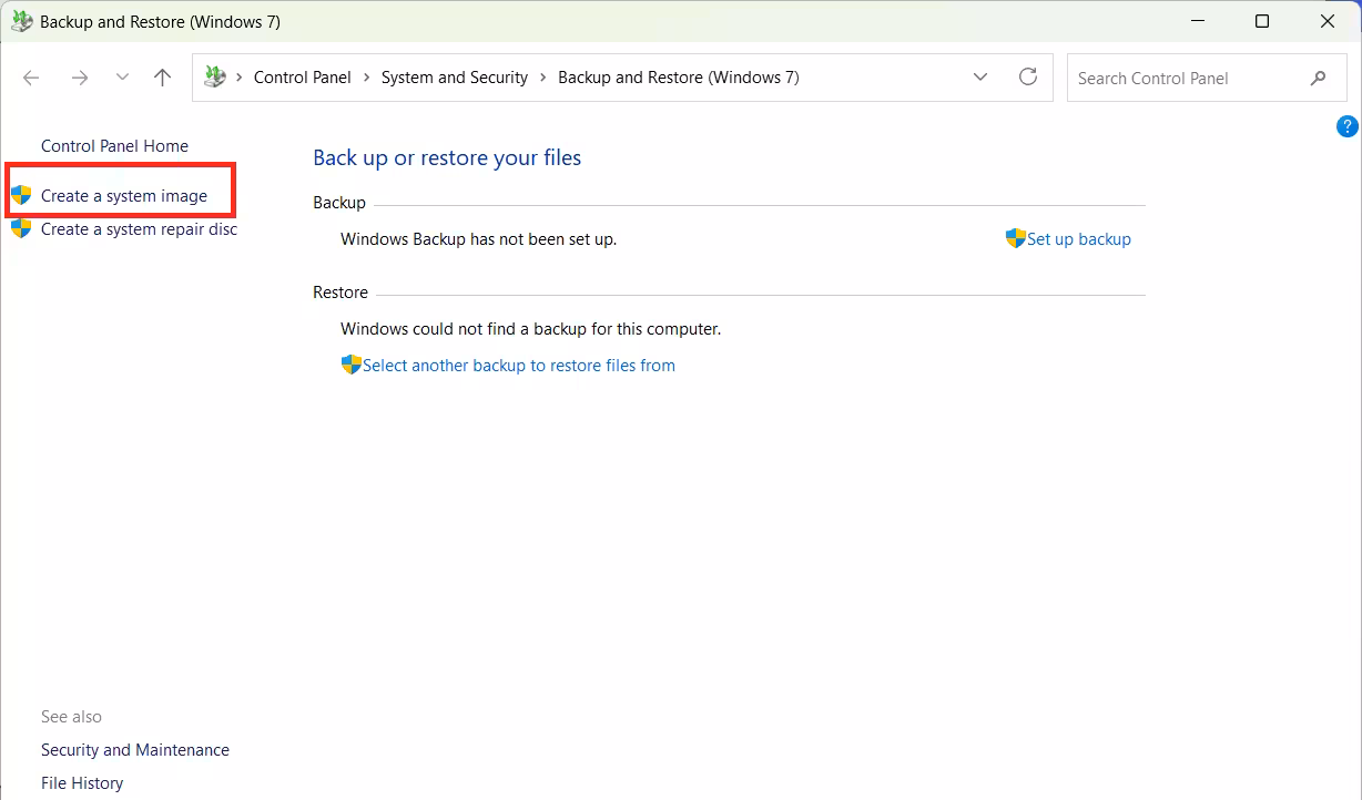 Create a system image