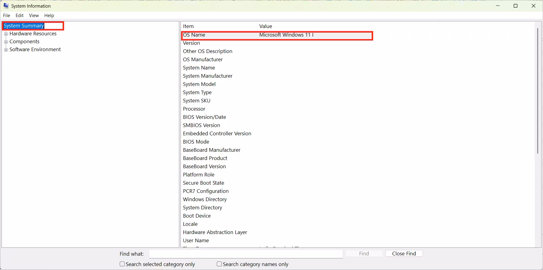 Check if Windows 11 Is Installed Using System Information