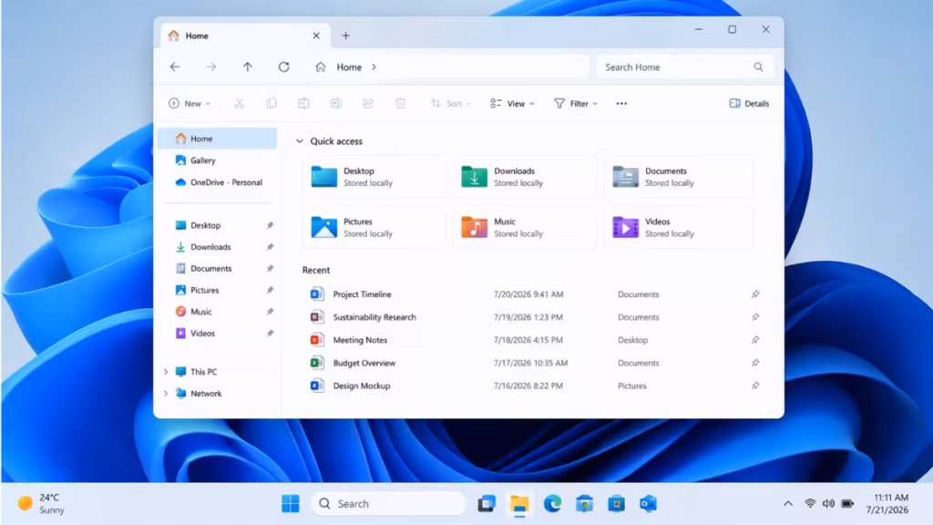 Windows 11 File Explorer redesign