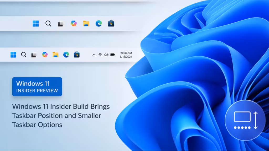 Windows 11 Insider Build Taskbar Position