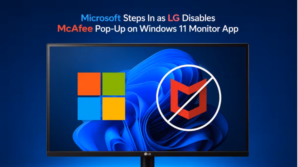LG monitor McAfee pop-up