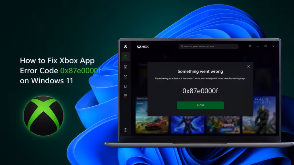 Xbox error 0x87e0000f