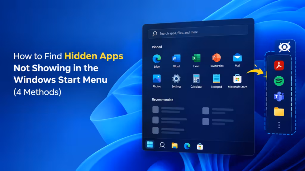 find hidden apps on Windows
