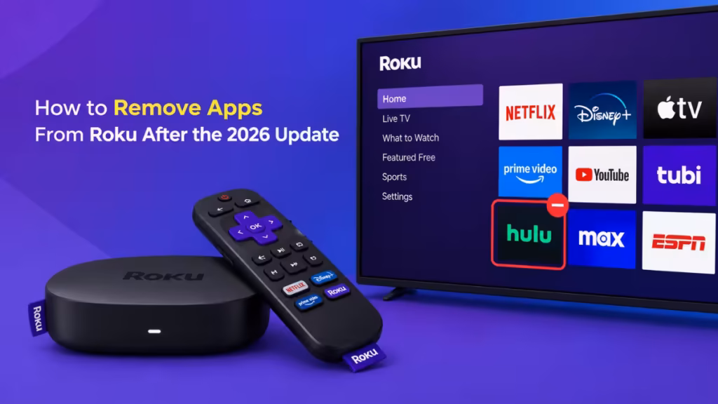 how to remove apps from Roku